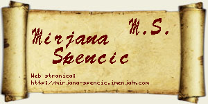 Mirjana Spenčić vizit kartica